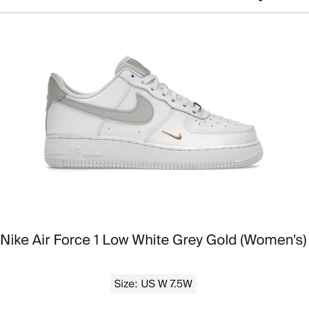 Nike Air Force 1 Low White Grey Gold (Women's)